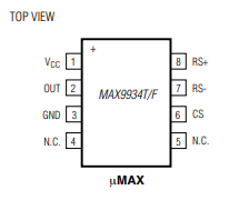 MAX9934 pinout.